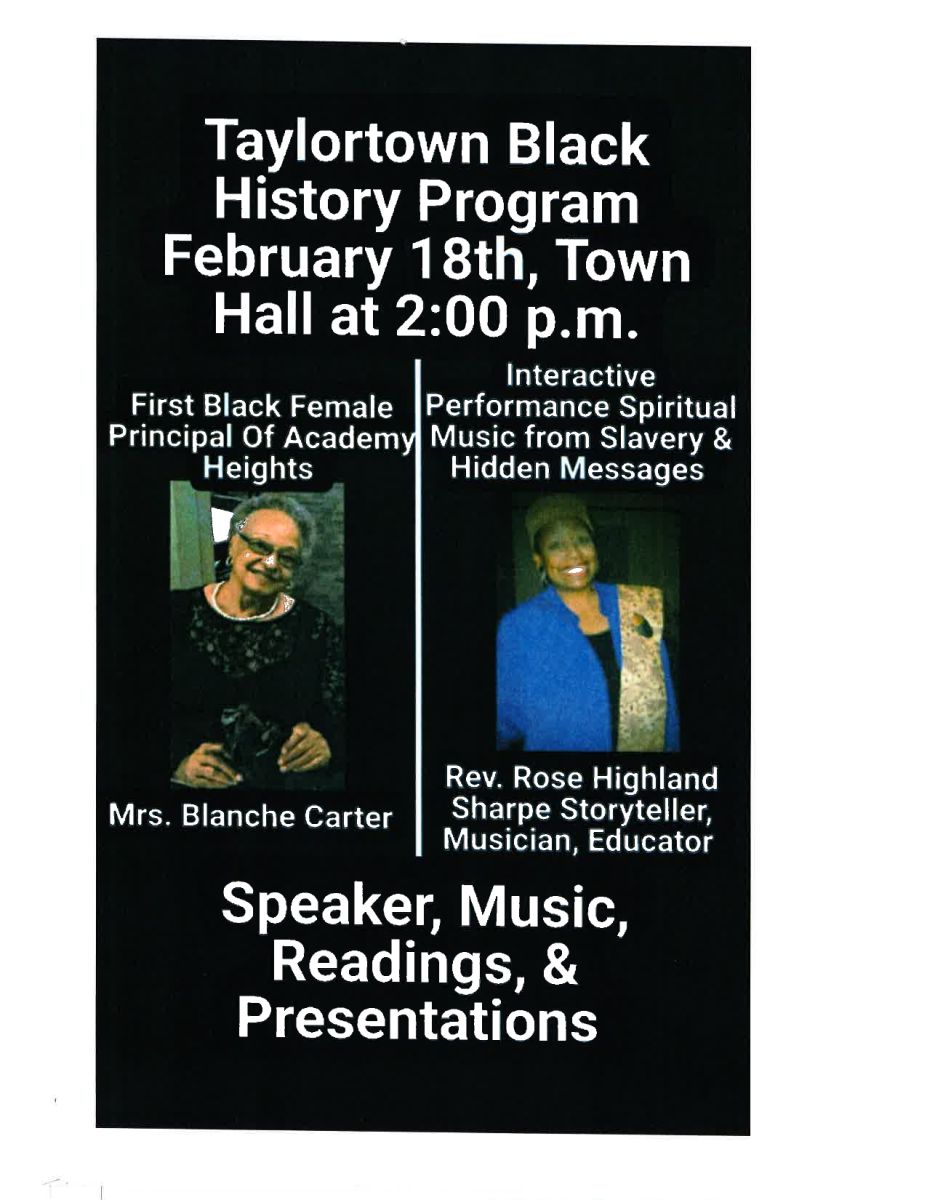 Black History Program details with images of performers